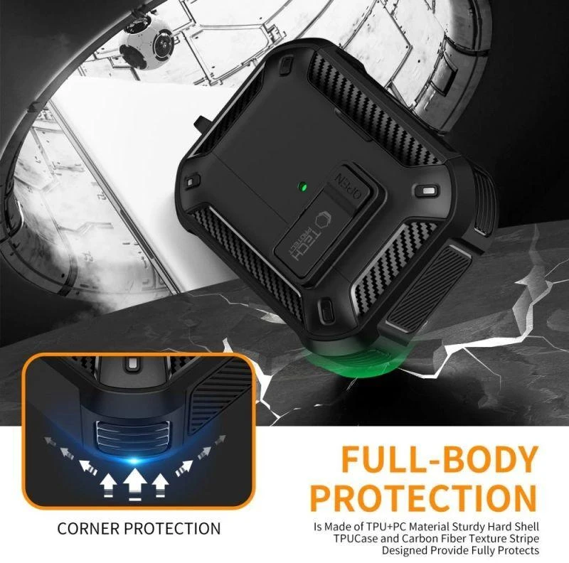 Tech-Protect Carbonox MagSafe dėklas AirPods Pro - juodas