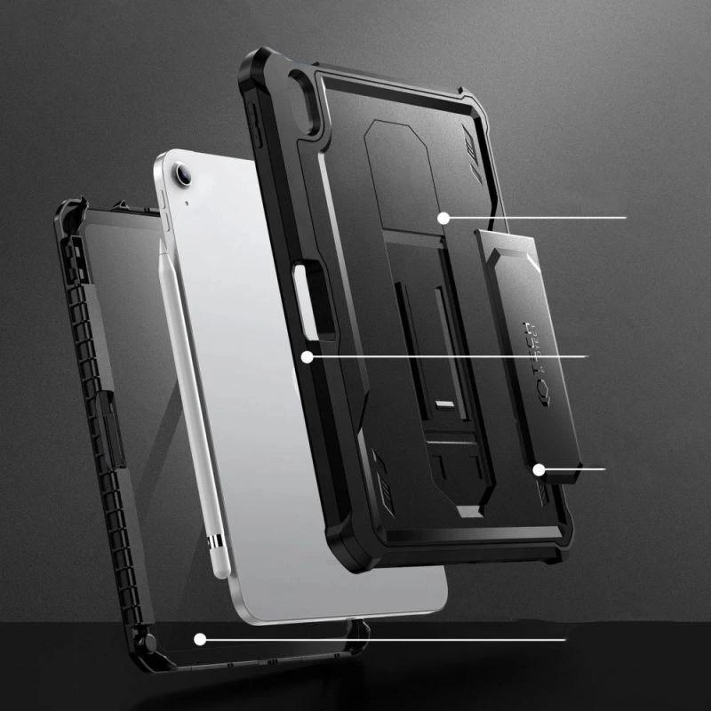 Tech-Protect Kevlar Pro Apple iPad 10.9” 10 / 2022 / 11” 11 / 2025 – dėklas planšetiniam kompiuteriui juodos spalvos