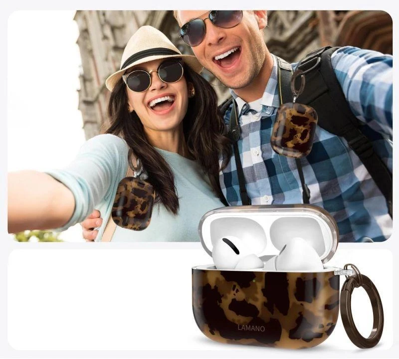 Tech-Protect Lamano dėklas skirtas AirPods Pro 3 - juodas ir rudas
