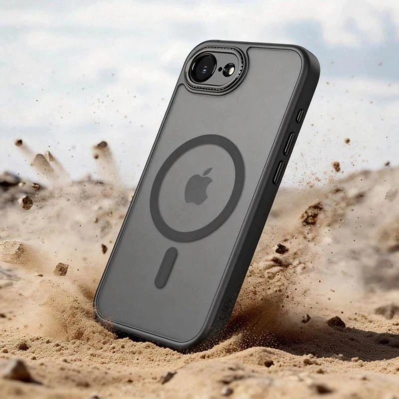 „Tech-Protect MagCam MagSafe“ dėklas, skirtas „iPhone 16e / 17e“ – matinis juodas