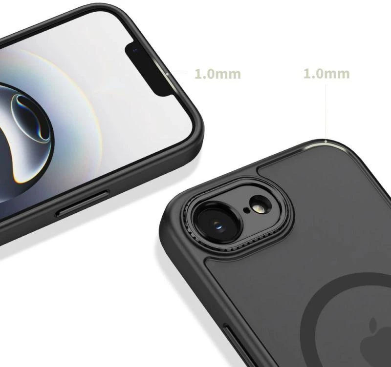 „Tech-Protect MagCam MagSafe“ dėklas, skirtas „iPhone 16e / 17e“ – matinis juodas