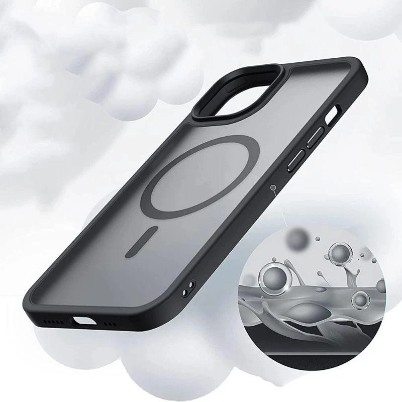 Tech-Protect MagMat MagSafe iPhone 13 Pro Max – matinis dėklas telefonui, juodos spalvos