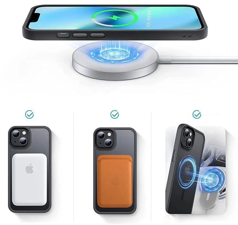 Tech-Protect MagMat MagSafe iPhone 13 Pro Max – matinis dėklas telefonui, juodos spalvos