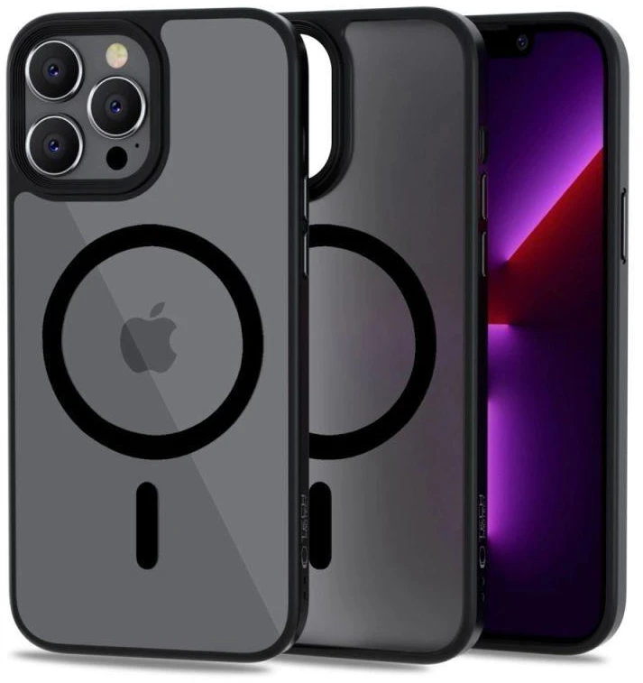 Tech-Protect MagMat MagSafe iPhone 13 Pro Max – matinis dėklas telefonui, juodos spalvos