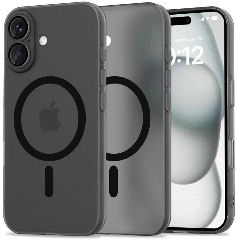 Apple iPhone 16 Tech-Protect Magslim MagSafe Matte dėklas telefonui juodos spalvos