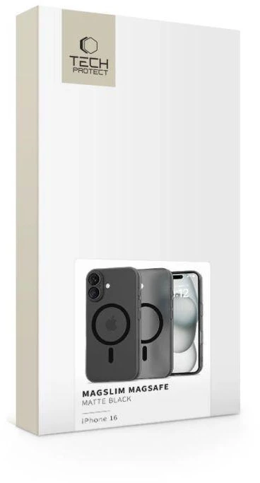 Apple iPhone 16 Tech-Protect Magslim MagSafe Matte dėklas telefonui juodos spalvos