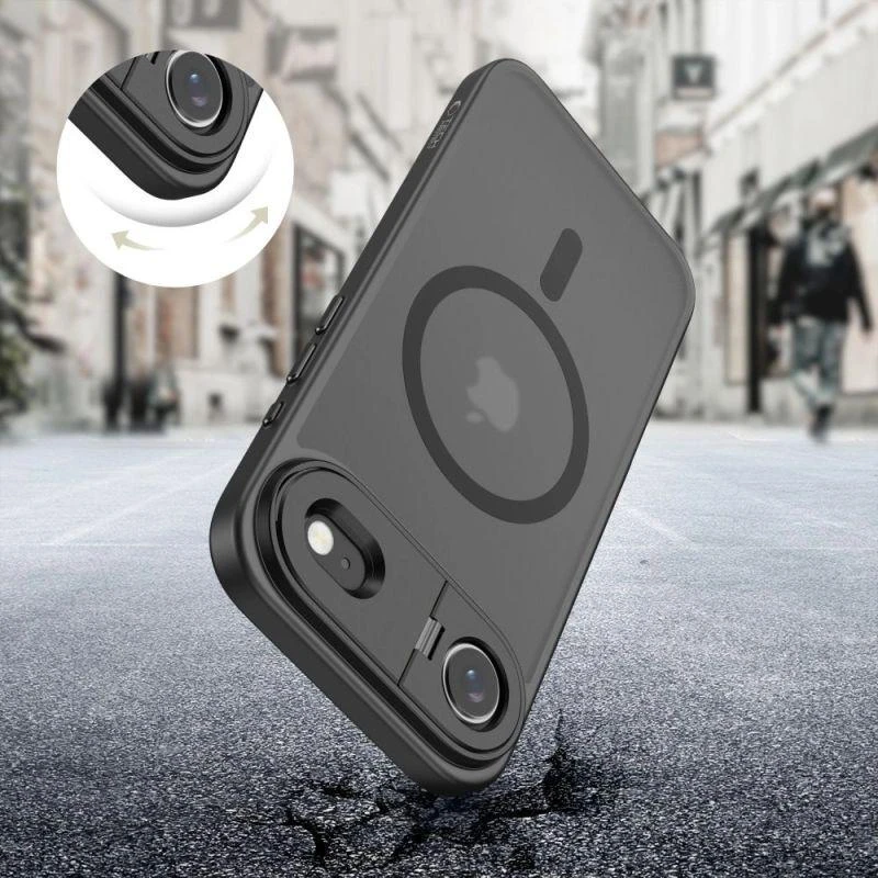 Tech-Protect MagStand MagSafe dėklas skirtas Apple iPhone 17 Air – matinis juodos spalvos