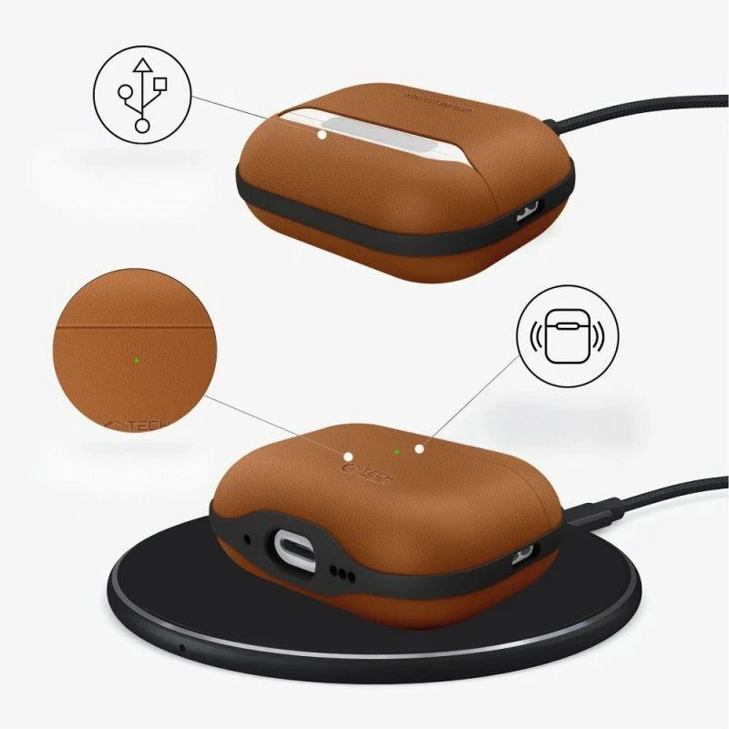 Tech-Protect NaturalFit dėklas, skirtas AirPods Pro 3 - Ruda