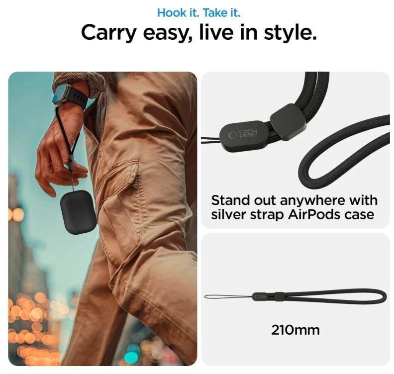 Tech-Protect NaturalFit dėklas skirtas AirPods Pro 3 - Juodas
