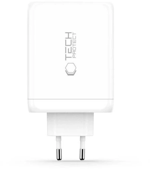 Tech-Protect NC200W-GAN 4-port laidinis įkroviklis PD 200W / QC3.0 baltos spalvos