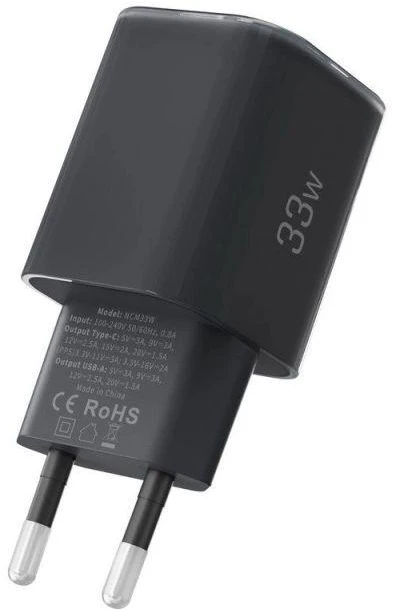 „Tech-Protect NCM33W“ 2 prievadų PD33W/QC3.0 sieninis įkroviklis - juodas