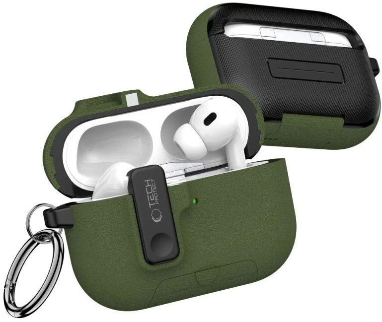Tech-Protect plonas dėklas su kabliuku AirPods Pro 3 - žalias