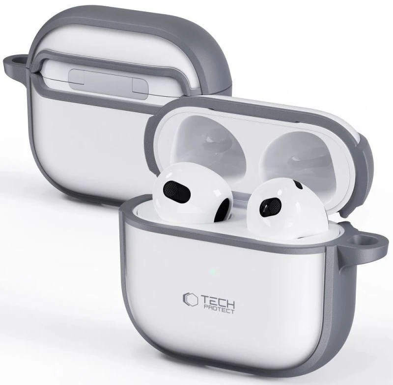 Tech-Protect Plonas dėklas su kabliuku AirPods 4 - Pilkas