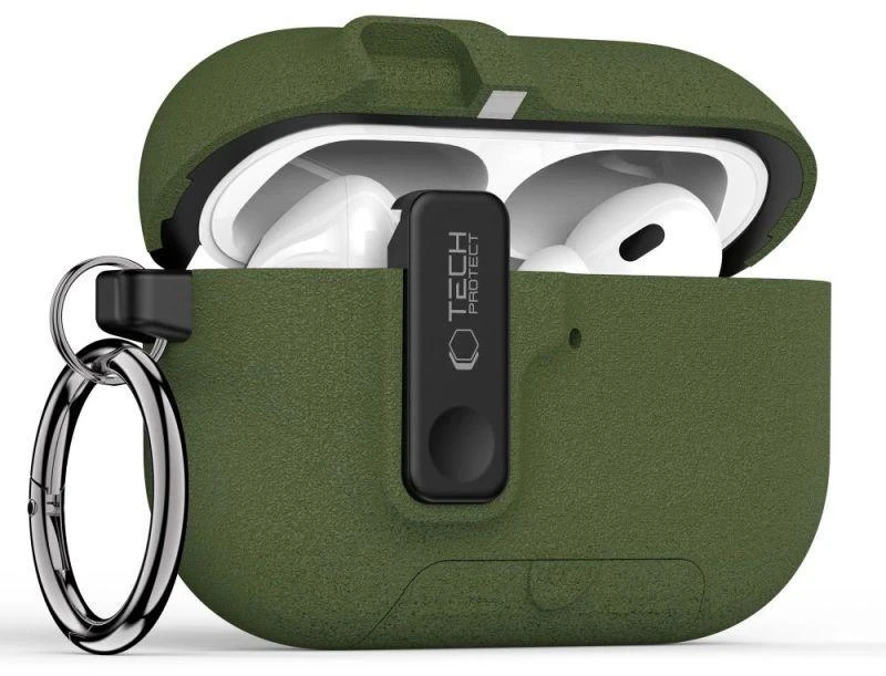 Tech-Protect plonas dėklas su kabliuku AirPods Pro 3 - žalias