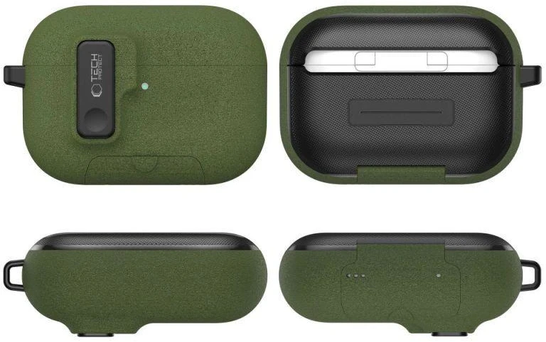 Tech-Protect plonas dėklas su kabliuku AirPods Pro 3 - žalias