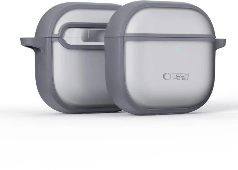 Tech-Protect Plonas dėklas su kabliuku AirPods 4 - Pilkas