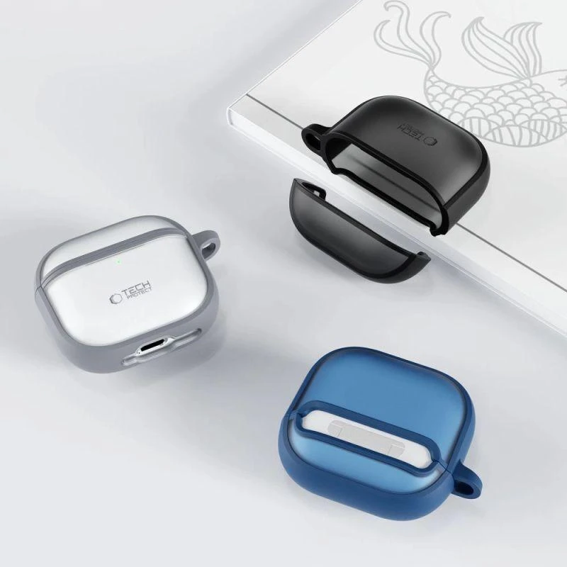 Tech-Protect Plonas dėklas su kabliuku skirtas AirPods 4 - Juodas