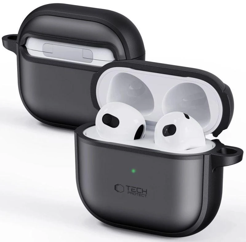Tech-Protect Plonas dėklas su kabliuku skirtas AirPods 4 - Juodas