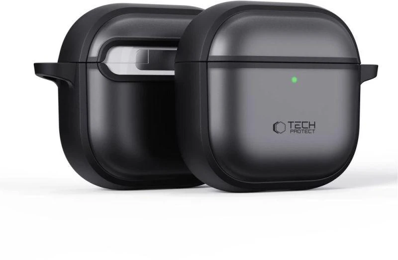 Tech-Protect Plonas dėklas su kabliuku skirtas AirPods 4 - Juodas