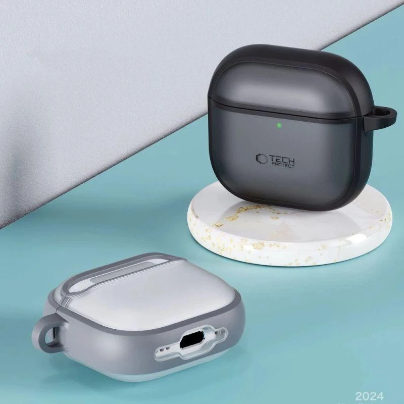 Tech-Protect Plonas dėklas su kabliuku skirtas AirPods 4 - Juodas