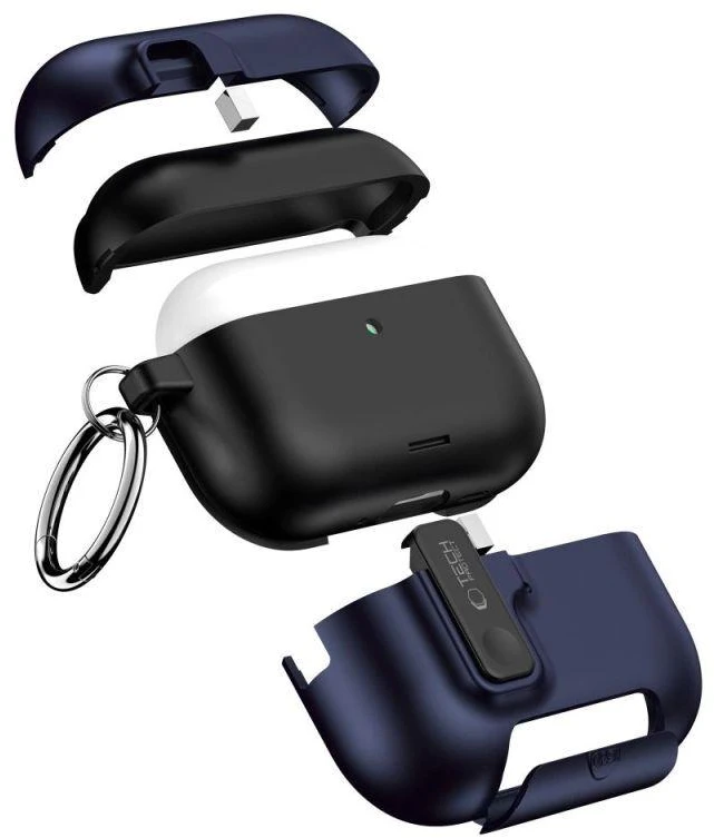 Tech-Protect Plonas dėklas su kabliuku skirtas AirPods Pro 3 - Tamsiai mėlyna