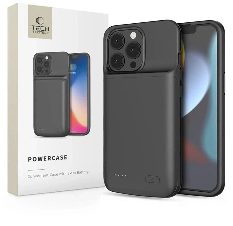 Tech-Protect PowerCase Apple iPhone 13 / 13 Pro su 4800mAh power bank – dėklas telefonui juodos spalvos