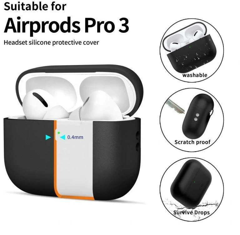 Tech-Protect Silikoninis dėklas AirPods Pro 3 - Juodas