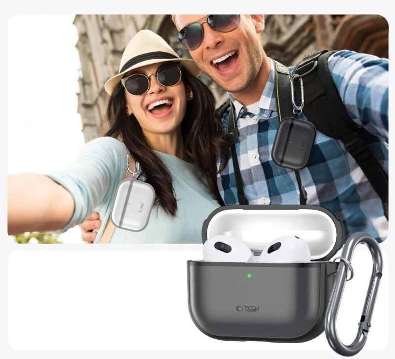 Tech-Protect Silikoninis dėklas skirtas AirPods Pro 3 - Matinė juoda