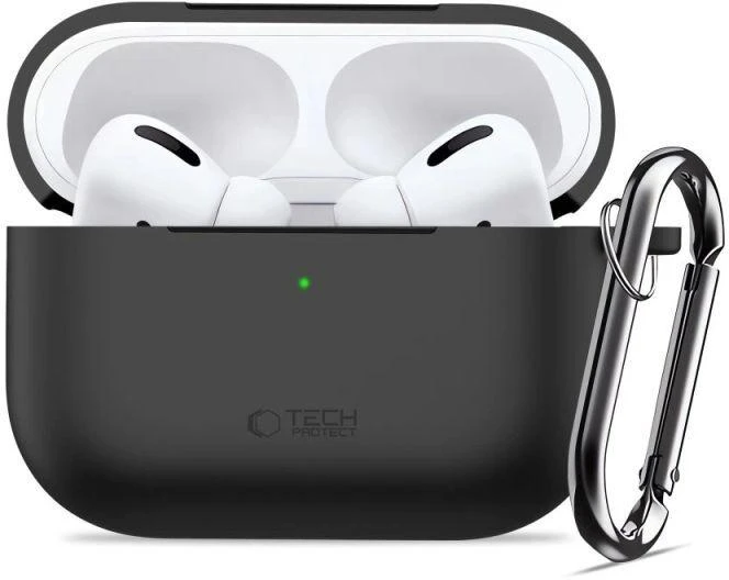 Tech-Protect Silikoninis dėklas su kabliuku AirPods Pro 3 - Juodas