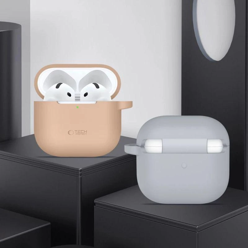 Tech-Protect Silikoninis dėklas su kabliuku AirPods 4 - Žalias