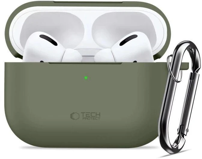Tech-Protect Silikoninis dėklas su kabliuku, skirtas AirPods Pro - Olivinis