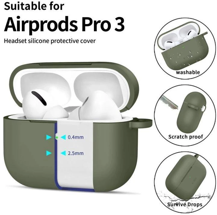 Tech-Protect Silikoninis dėklas su kabliuku, skirtas AirPods Pro - Olivinis