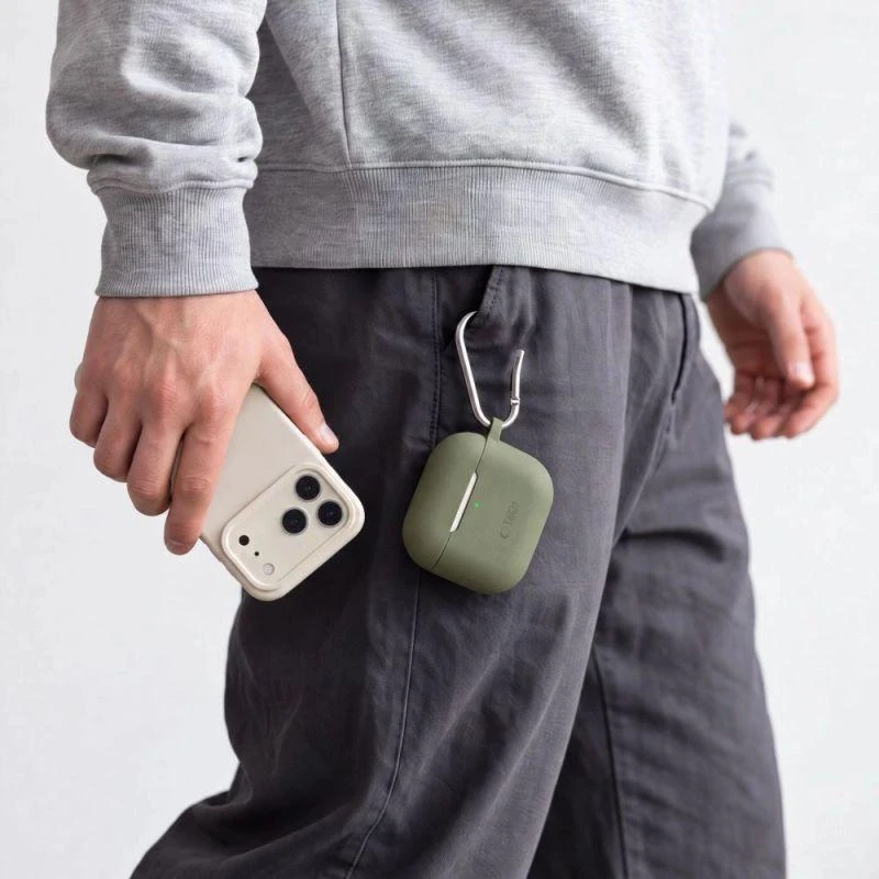 AirPods 4 Tech-Protect silikoninis Hook dėklas jūsų ausinėms alyvų spalvos