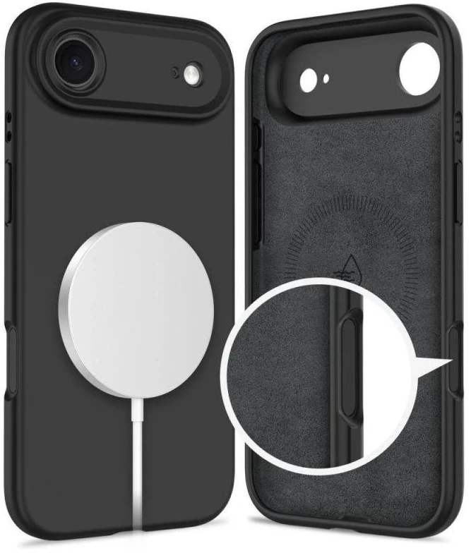 „Tech-Protect“ silikoninis „MagSafe“ dėklas, skirtas „iPhone 17 Air“ – Juodas