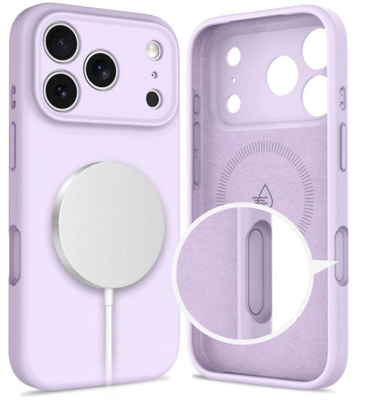 „Tech-Protect“ silikoninis „MagSafe“ dėklas, skirtas „iPhone 17 Pro“ – Violetinė