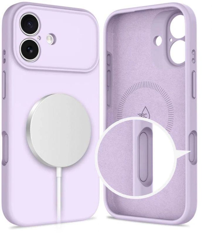 „Tech-Protect“ silikoninis „MagSafe“ dėklas, skirtas „iPhone 17“ – Violetinė
