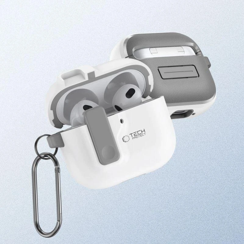 Apple AirPods 4 Tech-Protect Slim Hook dėklas jūsų ausinėms baltos spalvos