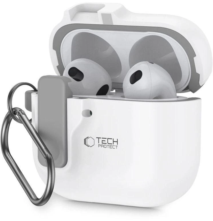 Apple AirPods 4 Tech-Protect Slim Hook dėklas jūsų ausinėms baltos spalvos