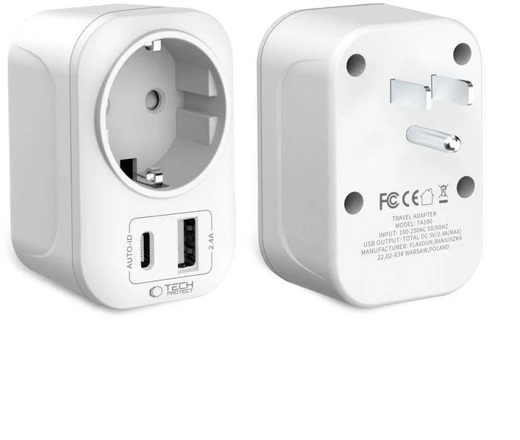 „Tech-Protect TA100“ JAV adapteris – baltas