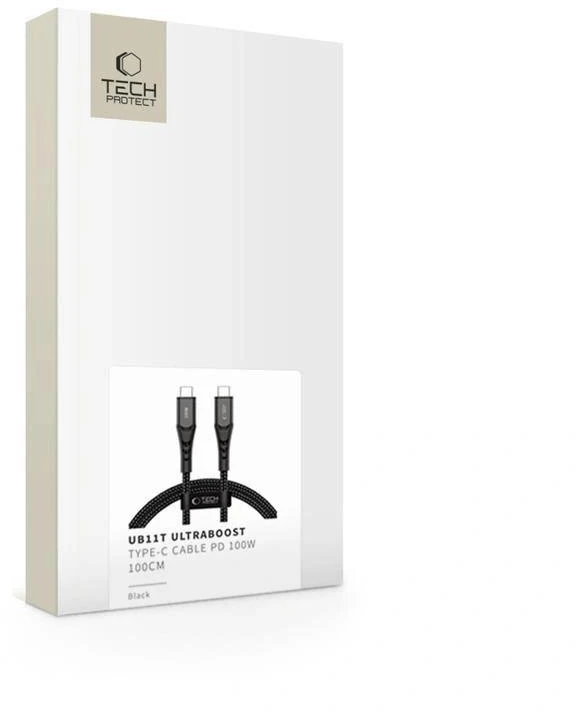 Tech-Protect UB11T ULTRABOOST TYPE-C KABELIS PD 100W / QC3.0 100CM Juodas