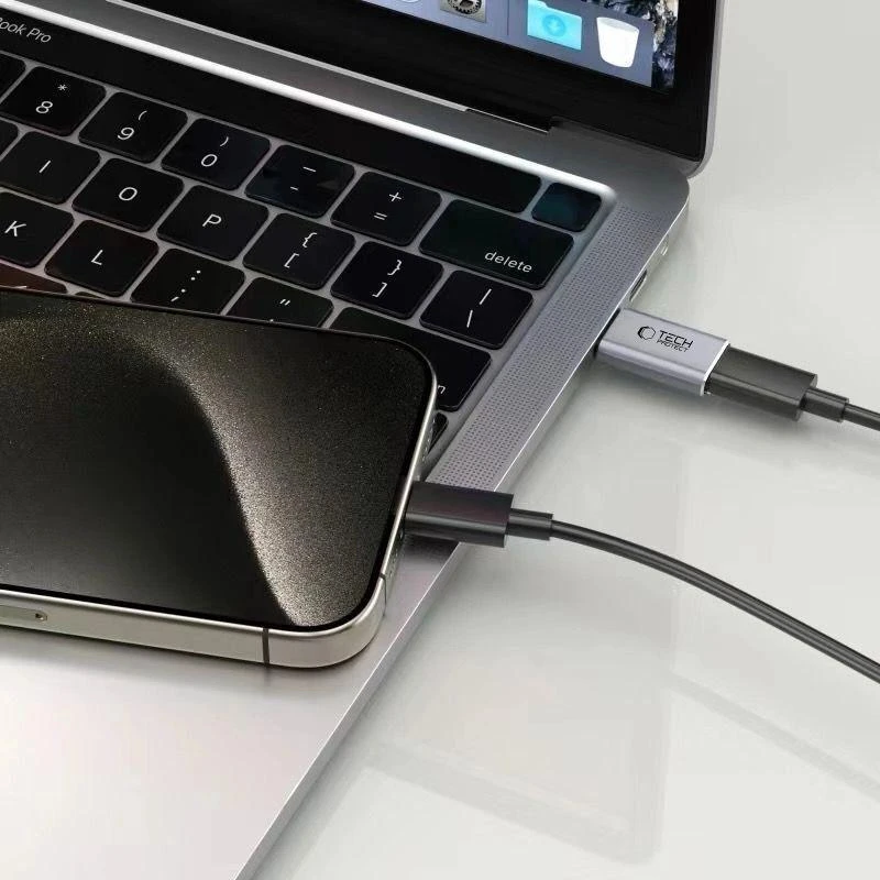 USB-C adapteris – LIGHTNING Tech-Protect UltraBoost pilkos spalvos