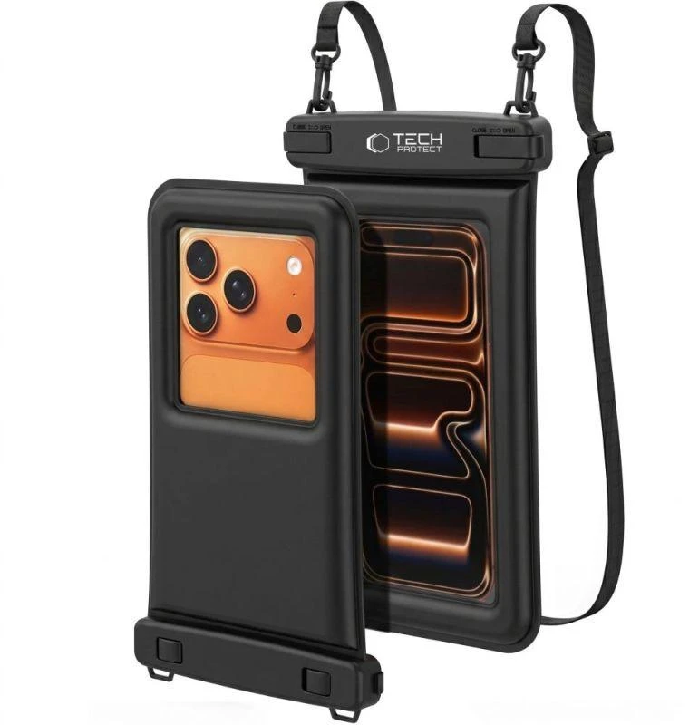 Tech-Protect UWC7 vandeniui atsparus dėklas 6.9" – juodas