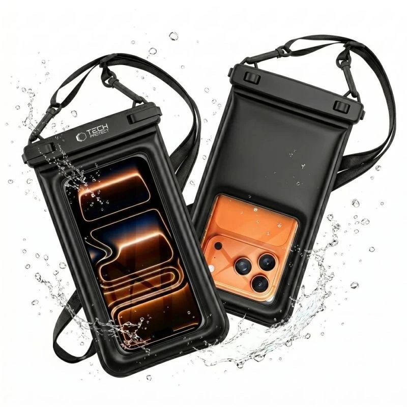 Tech-Protect UWC7 vandeniui atsparus dėklas 6.9" – juodas