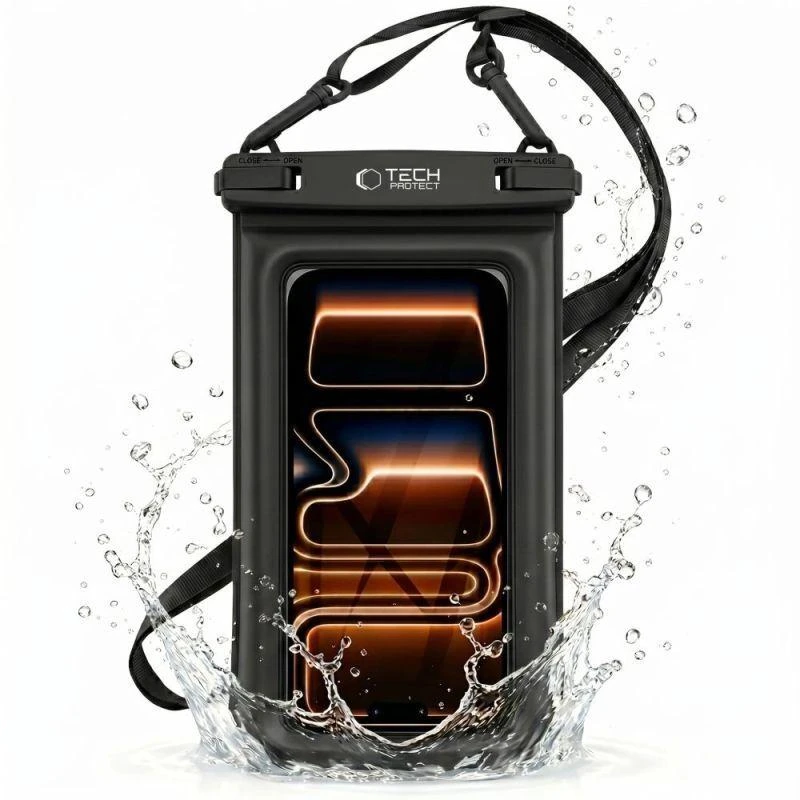 Tech-Protect UWC7 vandeniui atsparus dėklas 6.9" – juodas