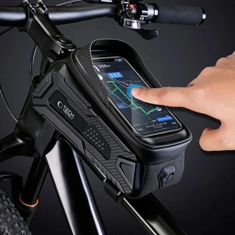 L Tech-Protect V2 Universal Bike Mount Dviračio krepšys, juodos spalvos