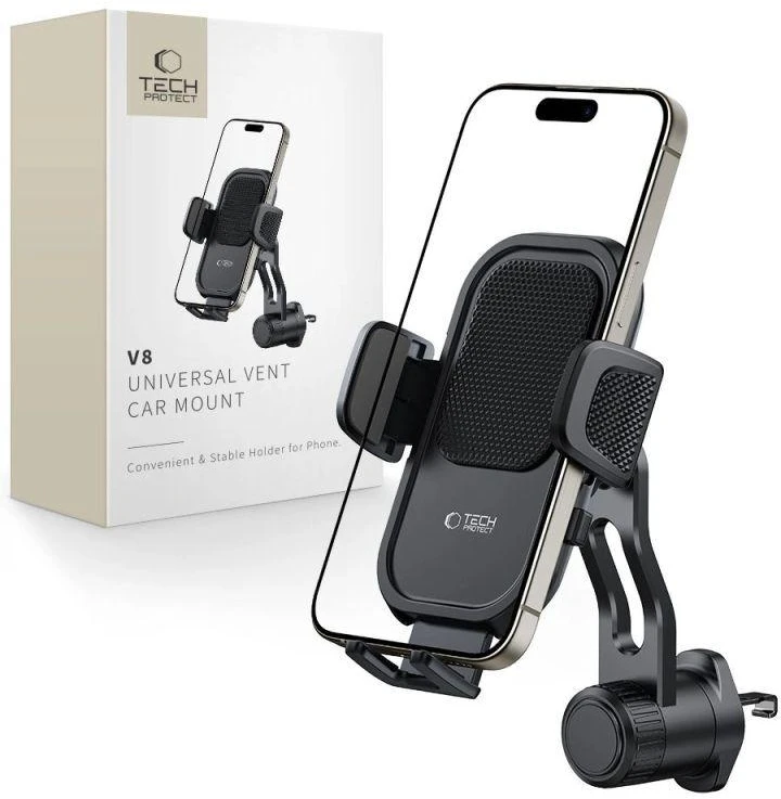 Juodas automobilinis telefono laikiklis „Tech-Protect V8 Universal Vent”
