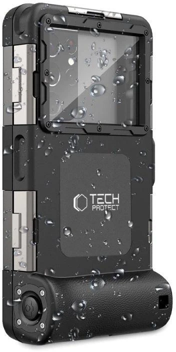 Tech-Protect Vandeniui atsparus dėklas IPX8, skirtas 4.7-6.7 colių išmaniesiems telefonams - Juodas