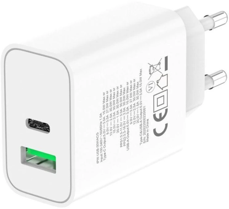 „Techly IPW-USB-30WACG“ mobiliųjų įrenginių įkroviklis, universalus, greitas įkrovimas patalpose.