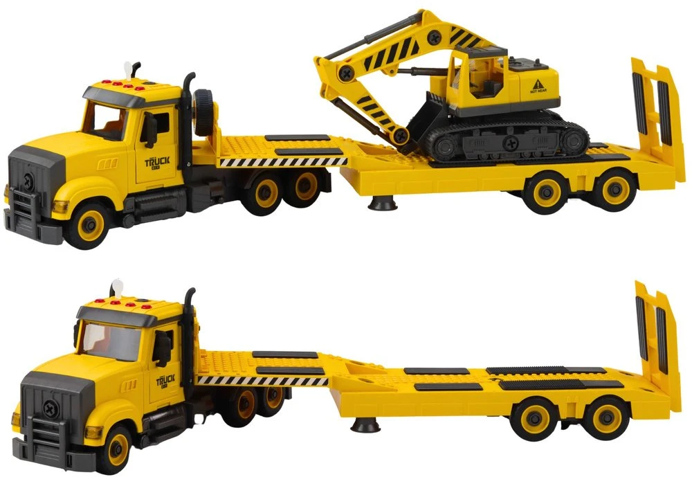 Lean Toys Sunkvežimis su vikšriniu ekskavatoriumi, šviesos ir garsai