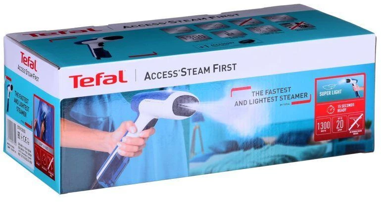 TEFAL | Drabužių garintuvas | DT6130E0 | Rankinis | 1300 W | 0,07 l | 20 g/min | Mėlyna/balta